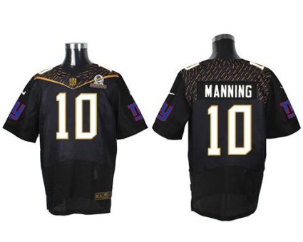 Nike New York Giants #10 Eli Manning Black 2016 Pro Bowl Men's Stitched NFL Elite Jersey