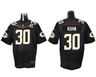 Nike Green Bay Packers #30 John Kuhn Black 2016 Pro Bowl Men's Stitched NFL Elite Jersey