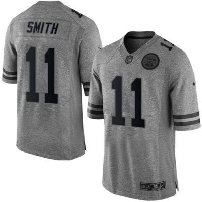 Nike Kansas City Chiefs #11 Alex Smith Gray Men's Stitched NFL Limited Gridiron Gray Jersey