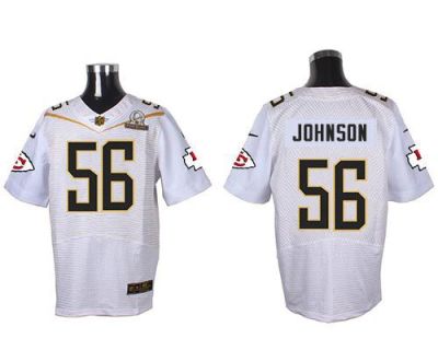 Nike Kansas City Chiefs #56 Derrick Johnson White 2016 Pro Bowl Men's Stitched NFL Elite Jersey
