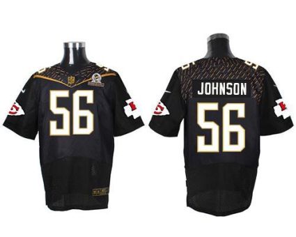 Nike Kansas City Chiefs #56 Derrick Johnson Black 2016 Pro Bowl Men's Stitched NFL Elite Jersey