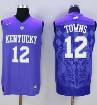 Kentucky Wildcats #12 Karl-Anthony Towns Blue Basketball Stitched NCAA Jersey