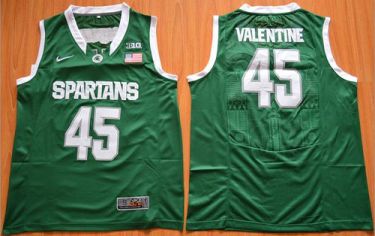 Michigan State Spartans #45 Denzel Valentine Green Authentic Basketball Stitched NCAA Jersey