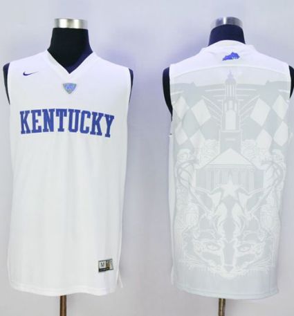 Kentucky Wildcats Blank White Basketball Stitched NCAA Jersey