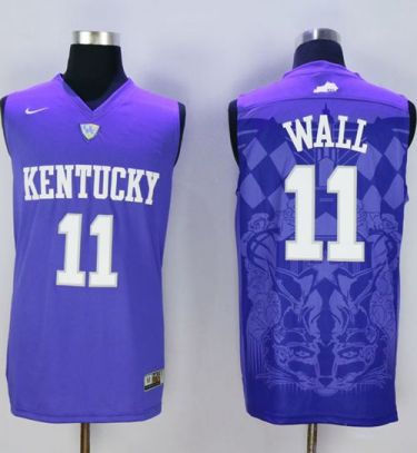 Kentucky Wildcats #11 John Wall Blue Basketball Stitched NCAA Jersey