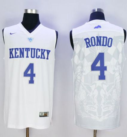Kentucky Wildcats #4 Rajon Rondo White Basketball Stitched NCAA Jersey