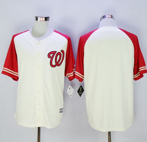 Washington Nationals Blank CreamRed Exclusive New Cool Base Stitched MLB Jersey