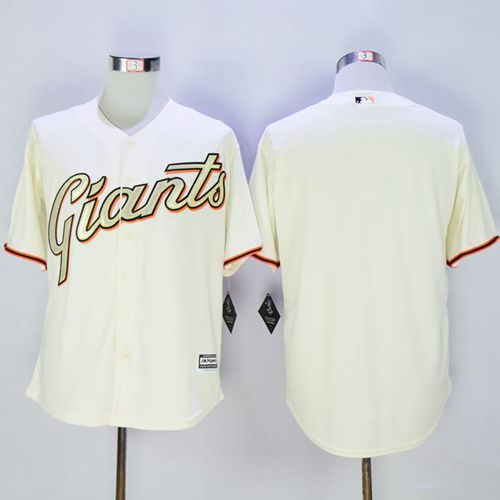 San Francisco Giants Blank Cream(Gold No.) New Cool Base Stitched MLB Jersey