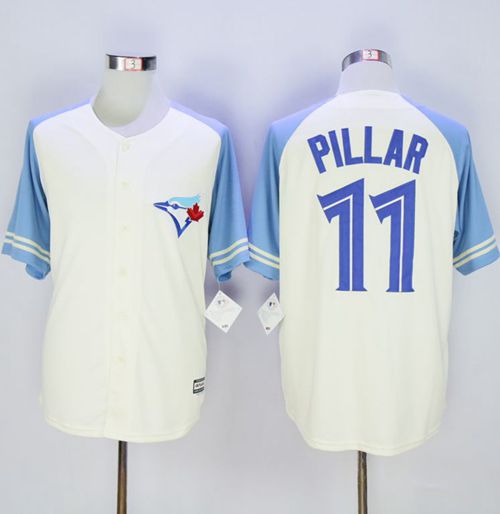 Toronto Blue Jays #11 Kevin Pillar CreamBlue Exclusive New Cool Base Stitched MLB Jersey