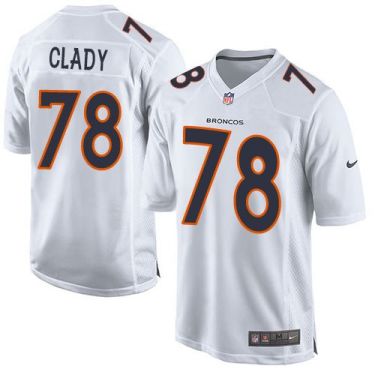 Nike Denver Broncos #78 Ryan Clady White Men's Stitched NFL Game Event Jersey