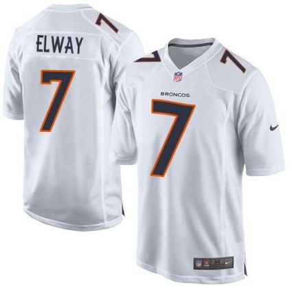Nike Denver Broncos #7 John Elway White Men's Stitched NFL Game Event Jersey
