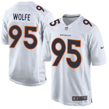 Nike Denver Broncos #95 Derek Wolfe White Men's Stitched NFL Game Event Jersey