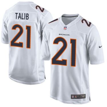 Nike Denver Broncos #21 Aqib Talib White Men's Stitched NFL Game Event Jersey