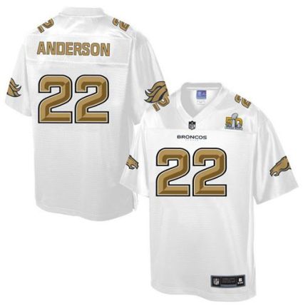 Nike Denver Broncos #22 C.J. Anderson White Men's NFL Pro Line Super Bowl 50 Fashion Game Jersey