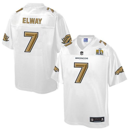 Nike Denver Broncos #7 John Elway White Men's NFL Pro Line Super Bowl 50 Fashion Game Jersey