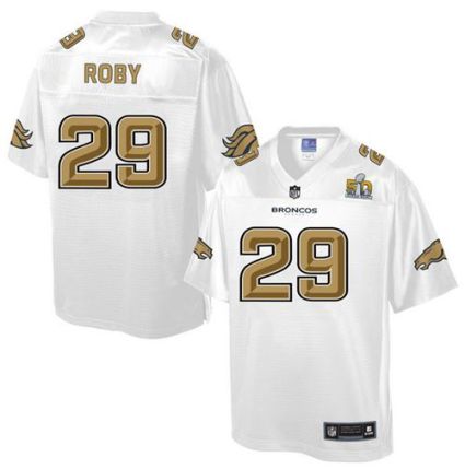 Nike Denver Broncos #29 Bradley Roby White Men's NFL Pro Line Super Bowl 50 Fashion Game Jersey
