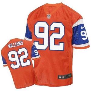Nike Denver Broncos #92 Sylvester Williams Orange Throwback Men's Stitched NFL Elite Jersey
