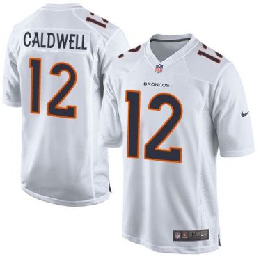 Nike Denver Broncos #12 Andre Caldwell White Men's Stitched NFL Game Event Jersey