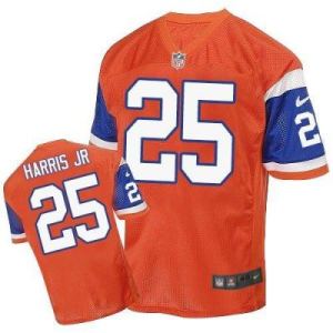 Nike Denver Broncos #25 Chris Harris Jr Orange Throwback Men's Stitched NFL Elite Jersey