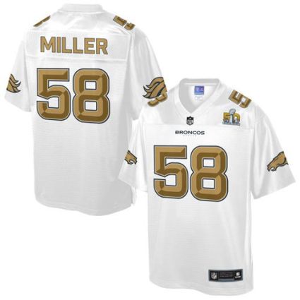 Nike Denver Broncos #58 Von Miller White Men's NFL Pro Line Super Bowl 50 Fashion Game Jersey