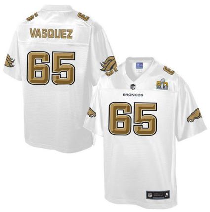 Nike Denver Broncos #65 Louis Vasquez White Men's NFL Pro Line Super Bowl 50 Fashion Game Jersey