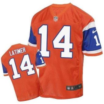 Nike Denver Broncos #14 Cody Latimer Orange Throwback Men's Stitched NFL Elite Jersey
