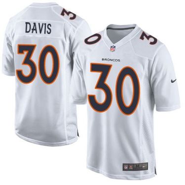Nike Denver Broncos #30 Terrell Davis White Men's Stitched NFL Game Event Jersey