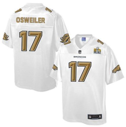 Nike Denver Broncos #17 Brock Osweiler White Men's NFL Pro Line Super Bowl 50 Fashion Game Jersey