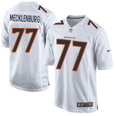 Nike Denver Broncos #77 Karl Mecklenburg White Men's Stitched NFL Game Event Jersey