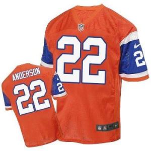 Nike Denver Broncos #22 C.J. Anderson Orange Throwback Men's Stitched NFL Elite Jersey