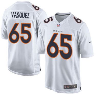 Nike Denver Broncos #65 Louis Vasquez White Men's Stitched NFL Game Event Jersey