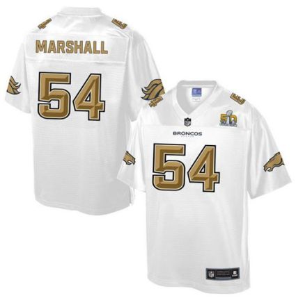Nike Denver Broncos #54 Brandon Marshall White Men's NFL Pro Line Super Bowl 50 Fashion Game Jersey