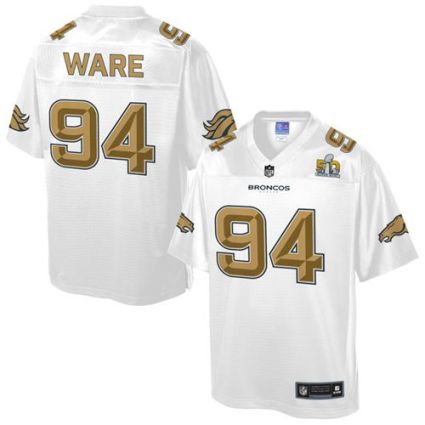 Nike Denver Broncos #94 DeMarcus Ware White Men's NFL Pro Line Super Bowl 50 Fashion Game Jersey