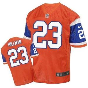 Nike Denver Broncos #23 Ronnie Hillman Orange Throwback Men's Stitched NFL Elite Jersey