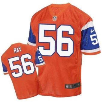 Nike Denver Broncos #56 Shane Ray Orange Throwback Men's Stitched NFL Elite Jersey