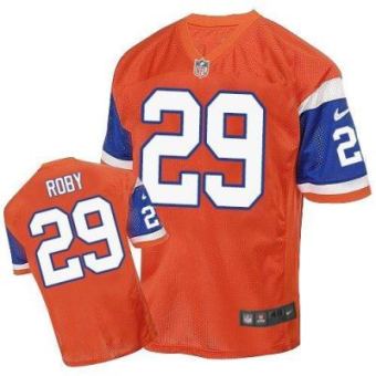 Nike Denver Broncos #29 Bradley Roby Orange Throwback Men's Stitched NFL Elite Jersey