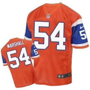 Nike Denver Broncos #54 Brandon Marshall Orange Throwback Men's Stitched NFL Elite Jersey