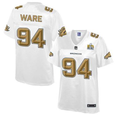 Women Nike Broncos #94 DeMarcus Ware White NFL Pro Line Super Bowl 50 Fashion Game Jersey