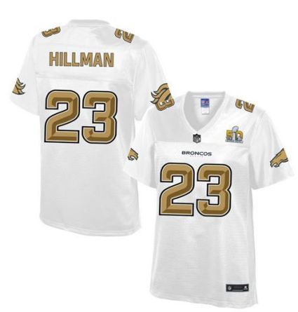 Women Nike Broncos #23 Ronnie Hillman White NFL Pro Line Super Bowl 50 Fashion Game Jersey