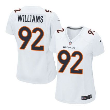 Women Nike Broncos #92 Sylvester Williams White Stitched NFL Game Event Jersey