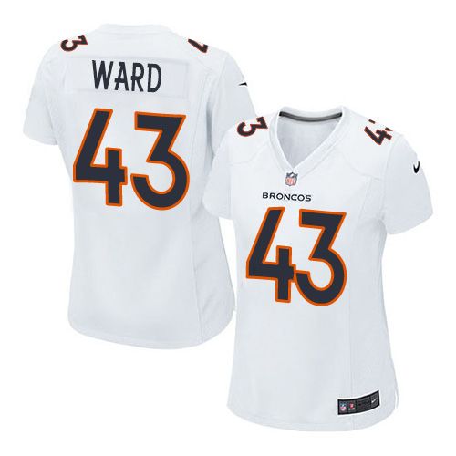 Women Nike Broncos #43 T.J. Ward White Stitched NFL Game Event Jersey