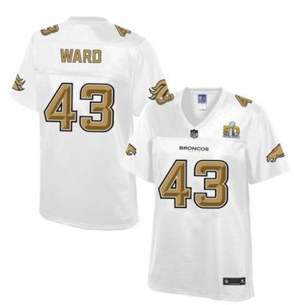 Women Nike Broncos #43 T.J. Ward White NFL Pro Line Super Bowl 50 Fashion Game Jersey