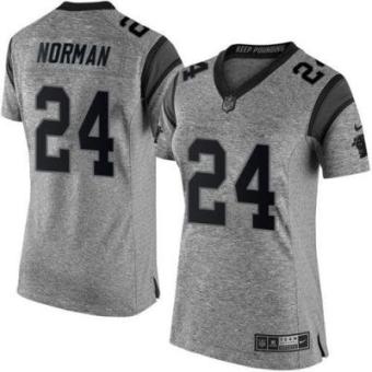 Women Nike Panthers #24 Josh Norman Gray Stitched NFL Limited Gridiron Gray Jersey