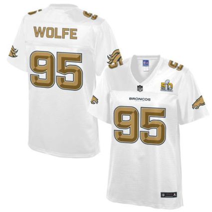 Women Nike Broncos #95 Derek Wolfe White NFL Pro Line Super Bowl 50 Fashion Game Jersey