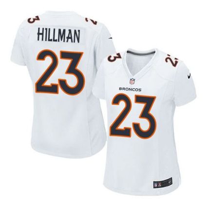 Women Nike Broncos #23 Ronnie Hillman White Stitched NFL Game Event Jersey