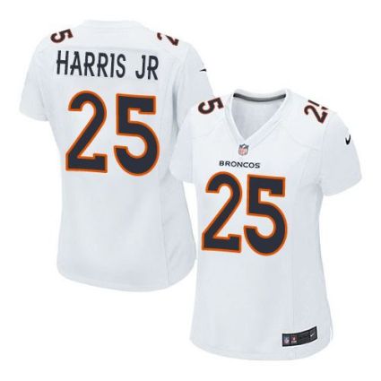 Women Nike Broncos #25 Chris Harris Jr White Stitched NFL Game Event Jersey