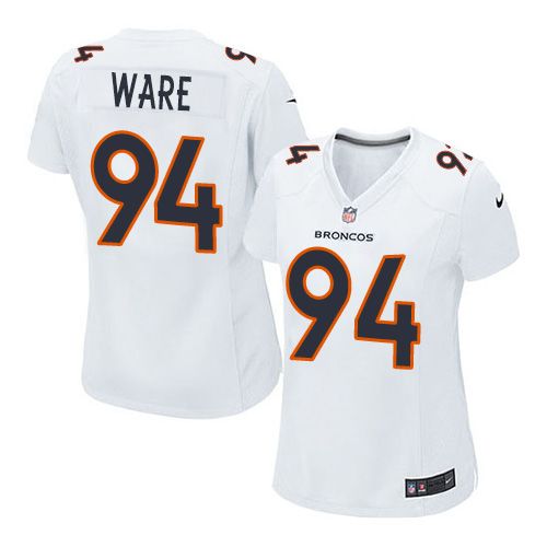 Women Nike Broncos #94 DeMarcus Ware White Stitched NFL Game Event Jersey