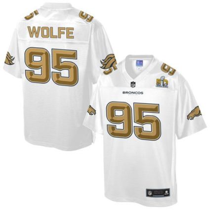 Youth Nike Broncos #95 Derek Wolfe White NFL Pro Line Super Bowl 50 Fashion Game Jersey