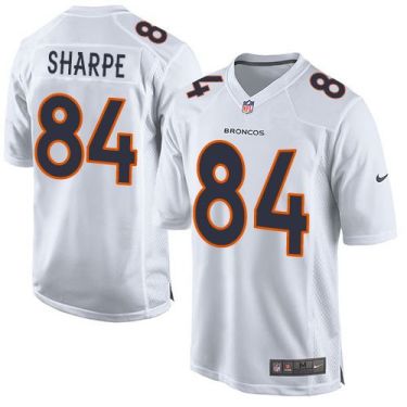 Youth Nike Broncos #84 Shannon Sharpe White Stitched NFL Game Event Jersey