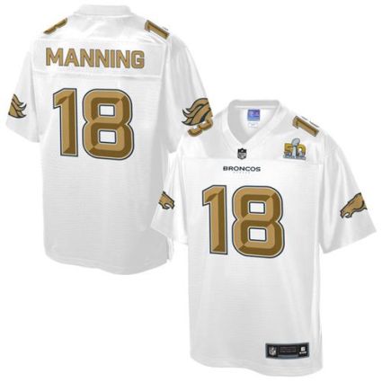 Youth Nike Broncos #18 Peyton Manning White NFL Pro Line Super Bowl 50 Fashion Game Jersey